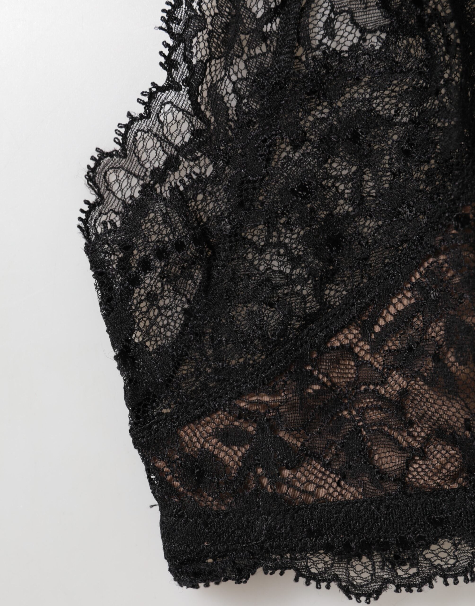 Culotte taille haute en maille et dentelle florale noire Dolce & Gabbana