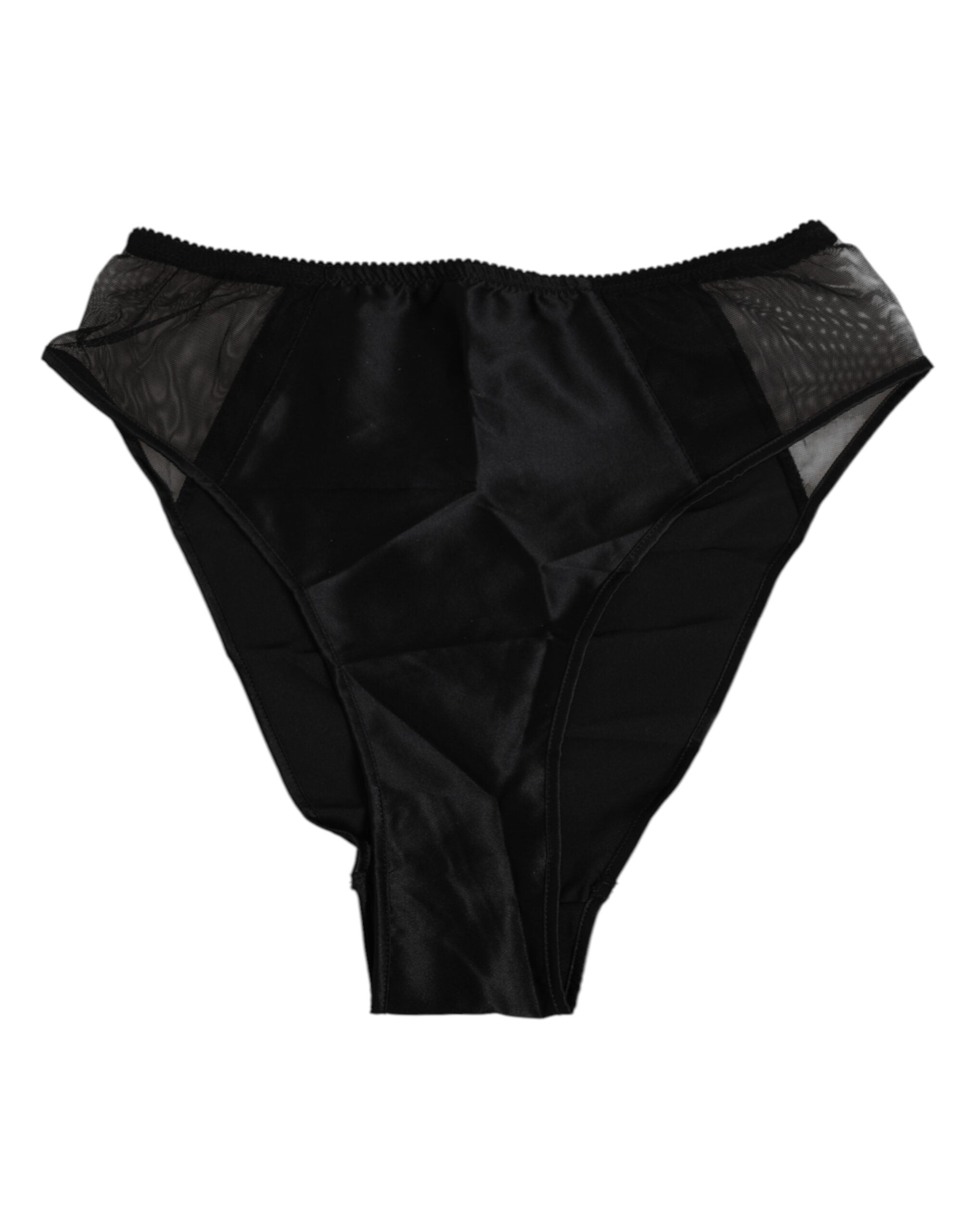 Culotte taille haute en soie extensible noire Dolce & Gabbana