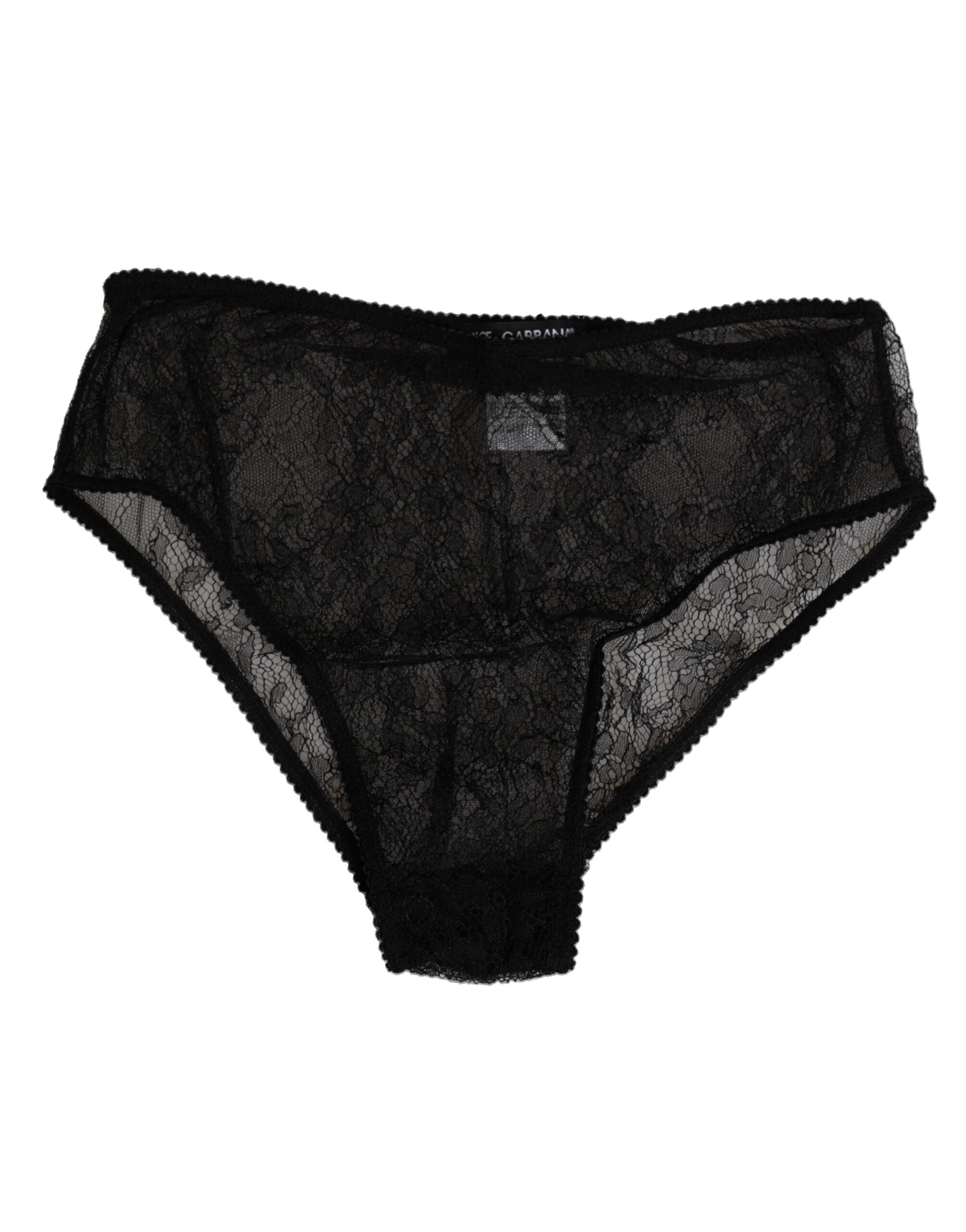 Culotte taille haute en nylon extensible noir Dolce & Gabbana