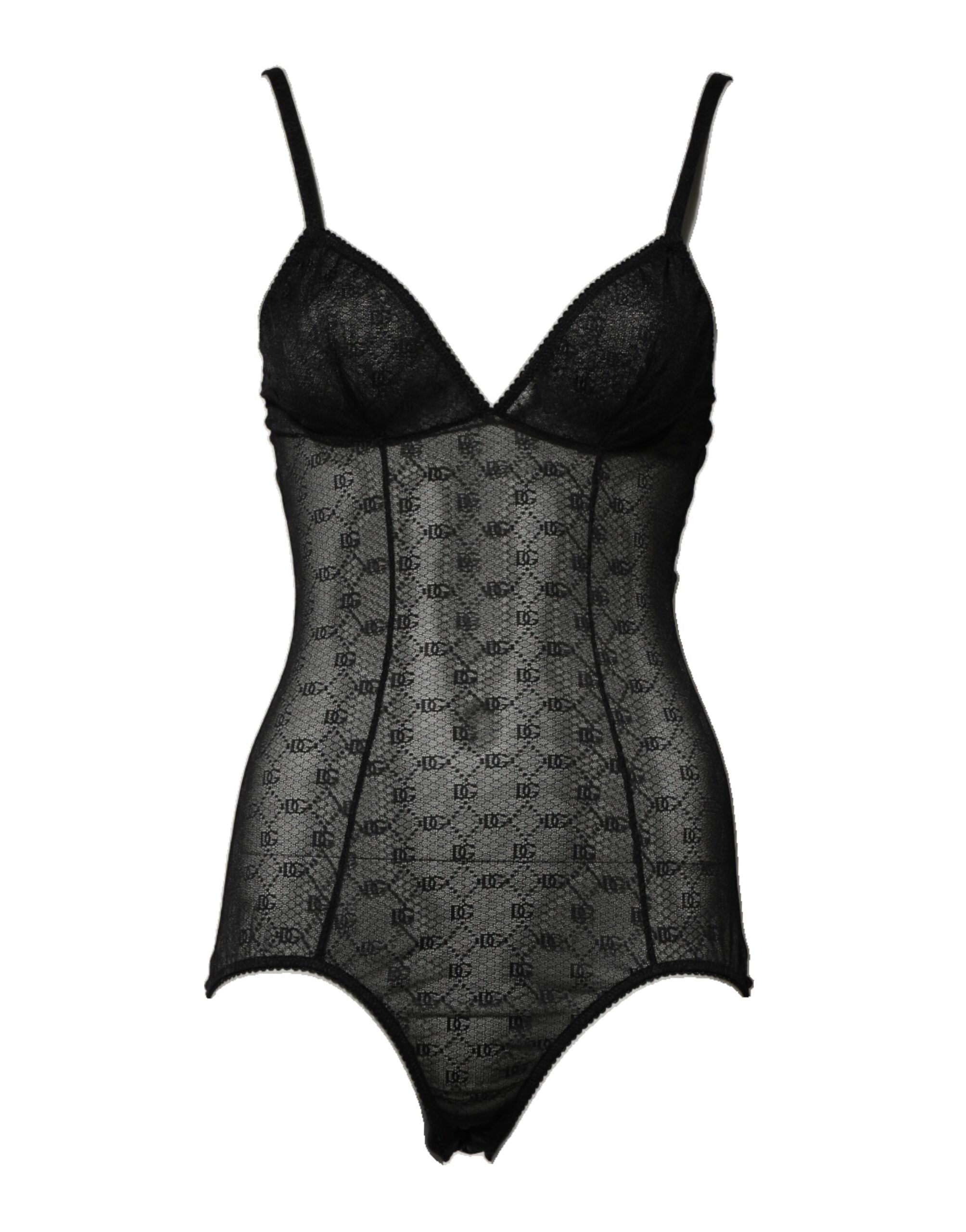 Dolce & Gabbana Body en nylon extensible noir Lingerie Sous-vêtements