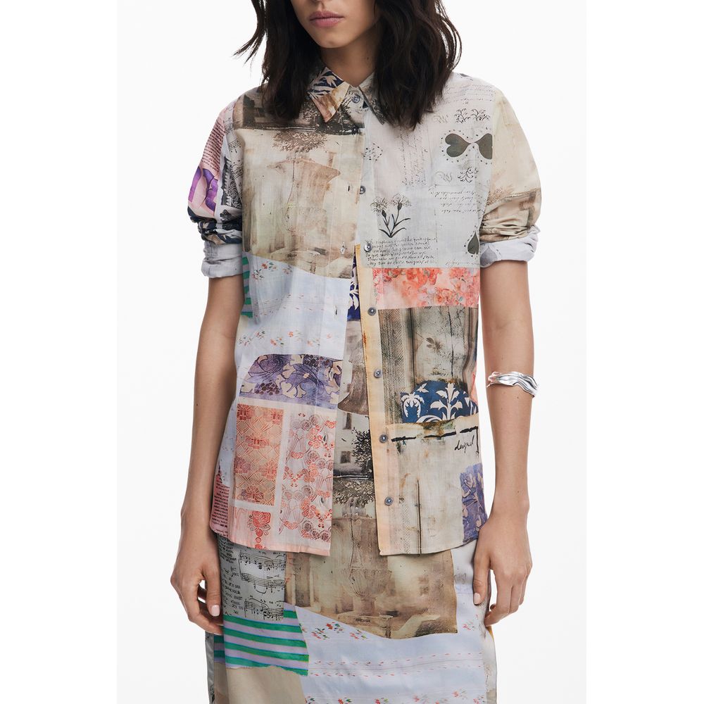 Chemise en coton beige Desigual