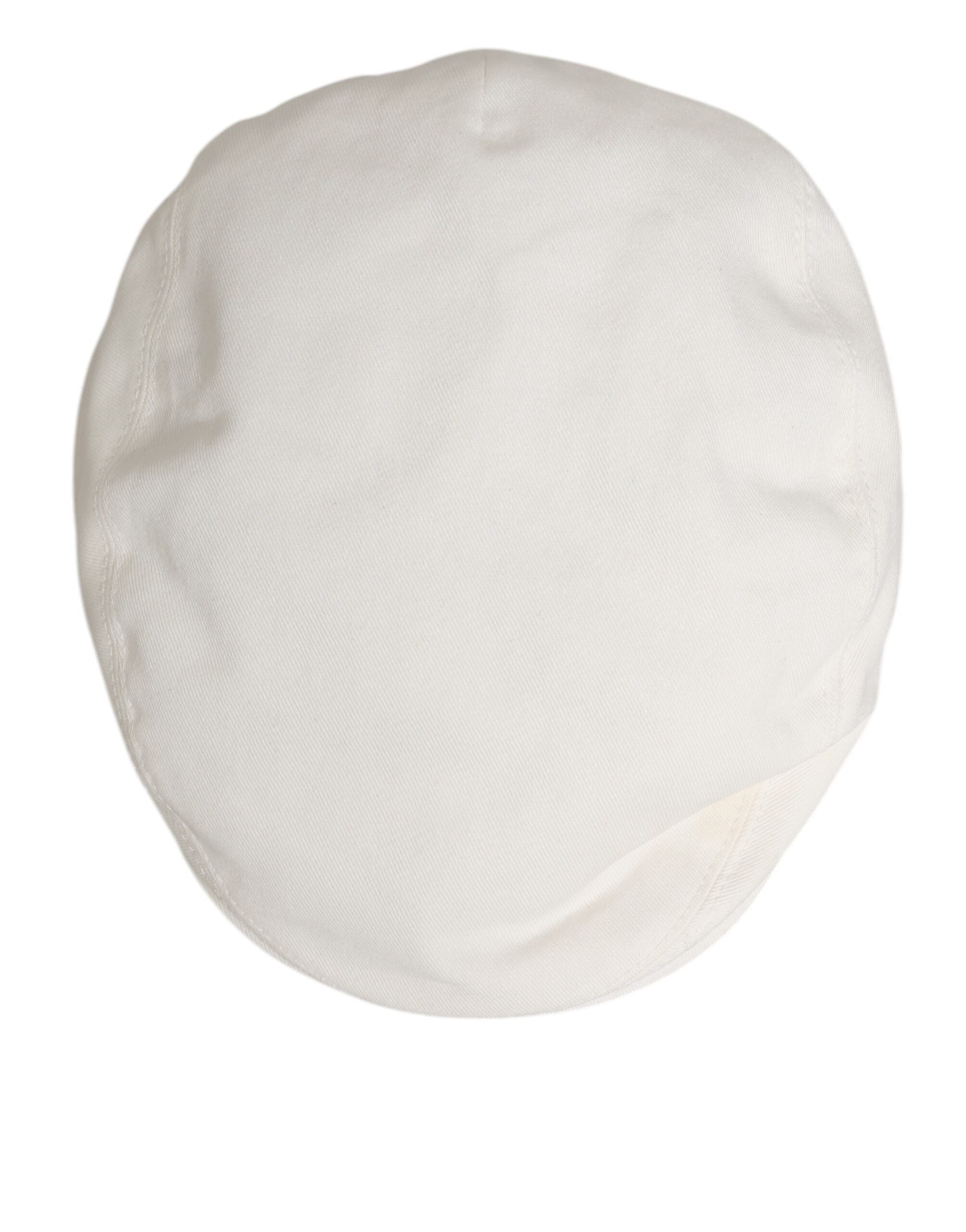 Dolce & Gabbana White Cotton Newsboy Cloth Capello Men Cap Hat
