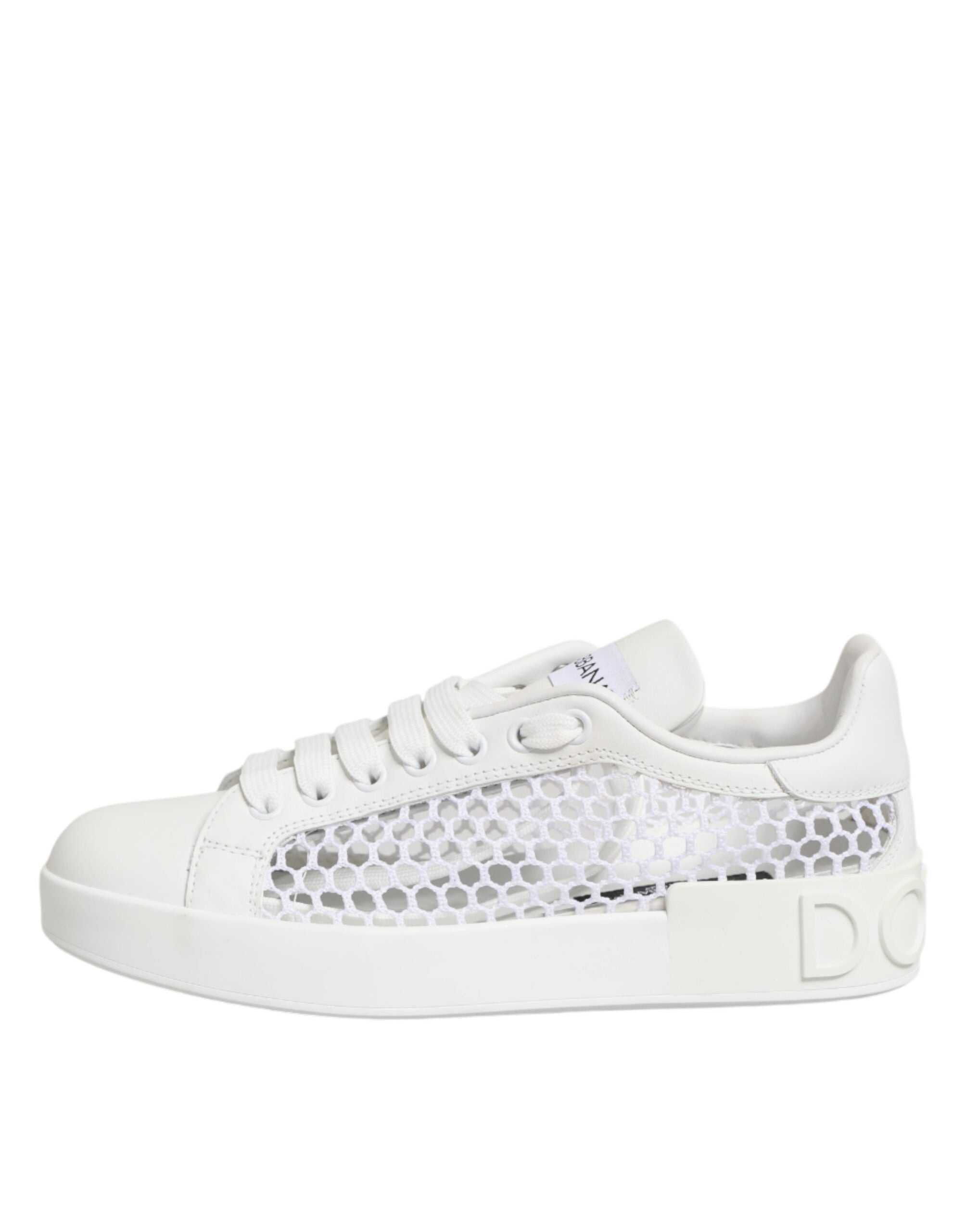 Dolce & Gabbana White Mesh Inserts Low Top Sneakers Shoes