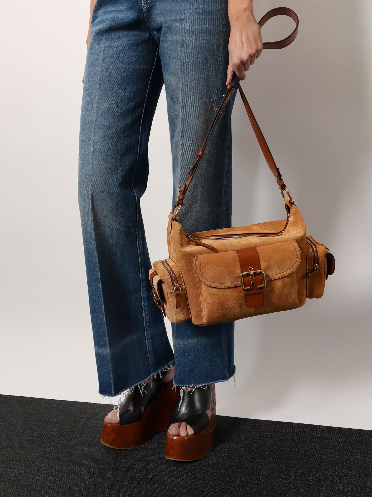 CHLOE' Camera bag suede shoulder bag