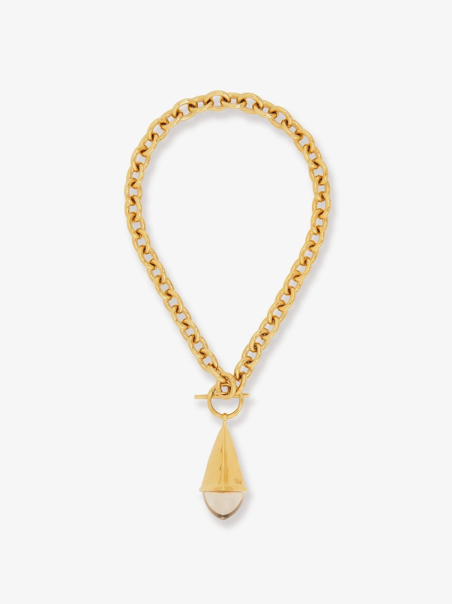 CHLOE' Chloé Prism brass necklace