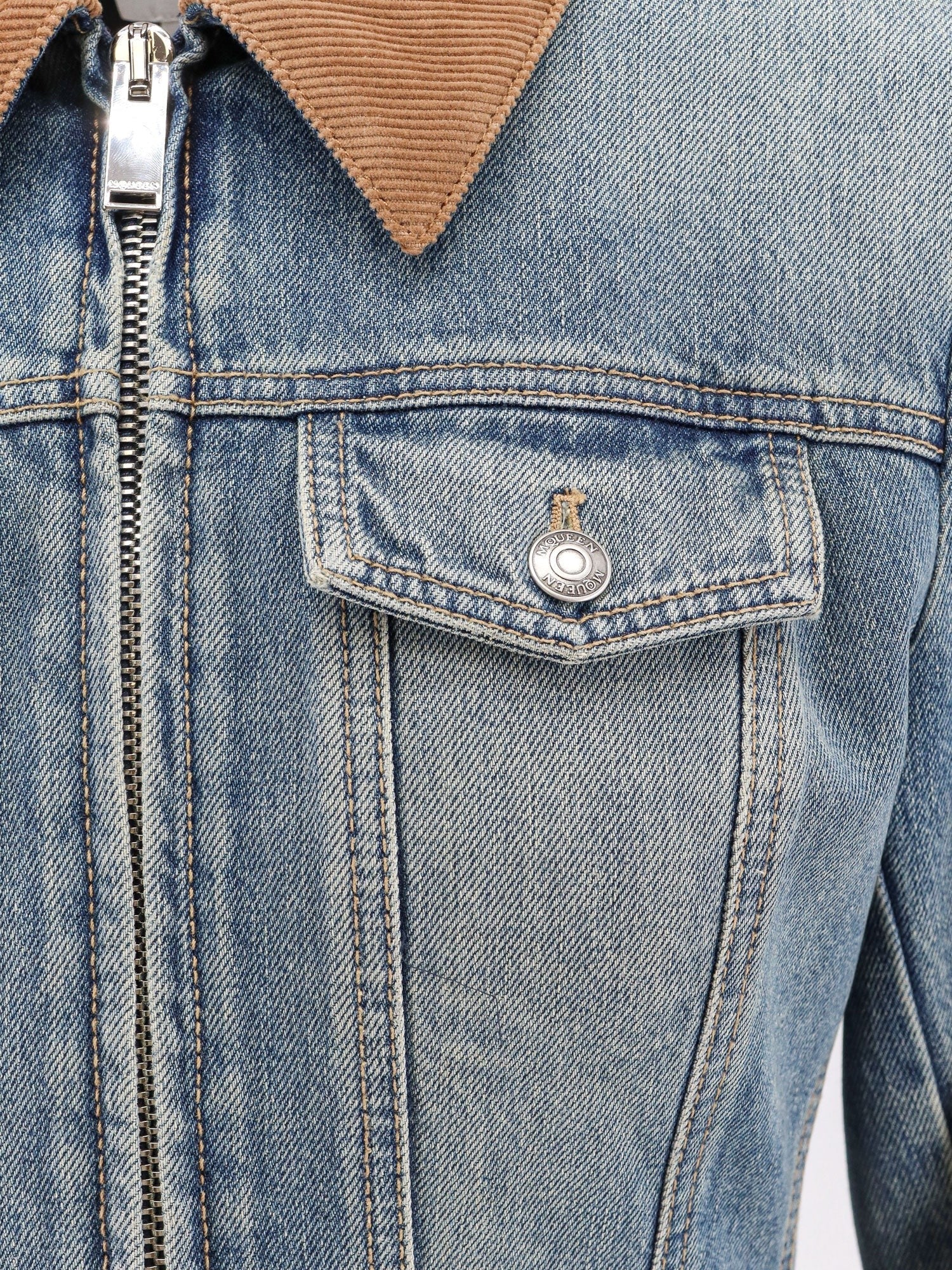 Alexander Mcqueen Denim jacket with volant