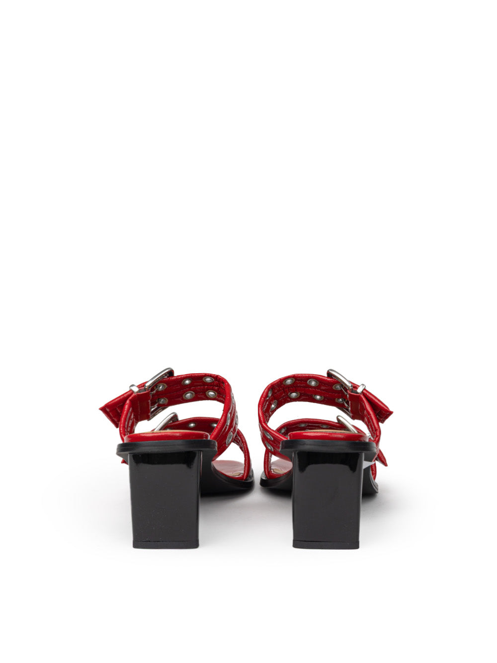 Ganni Two-Band Mules with Perforated Studs