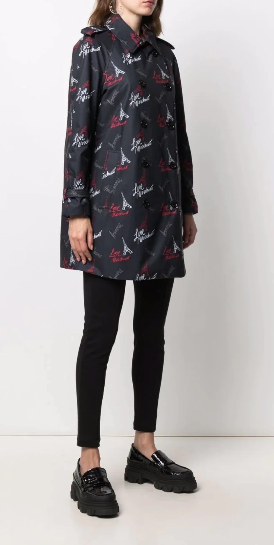 Love Moschino Coats Black Woman