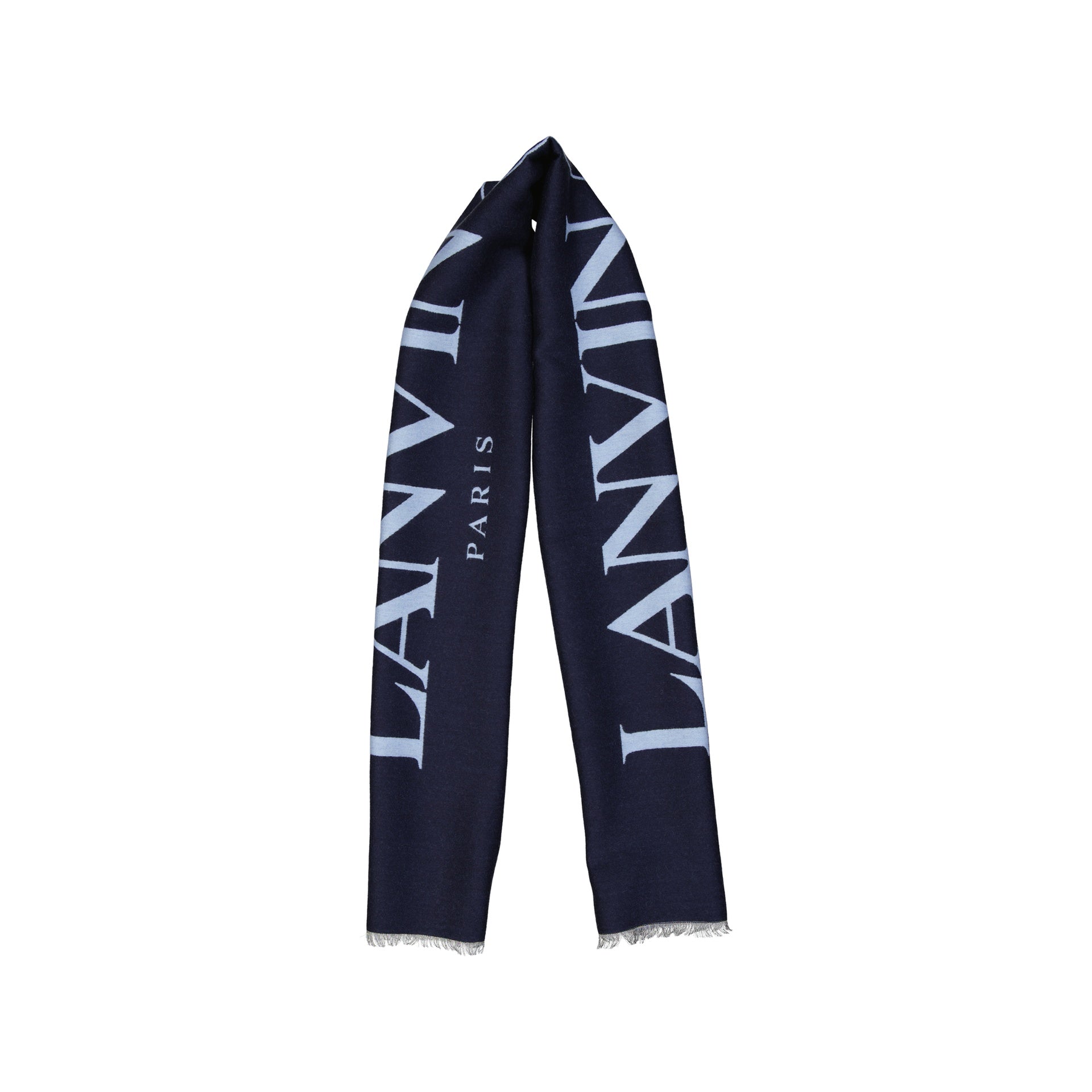 Lanvin Wool And Silk Logo Scarf