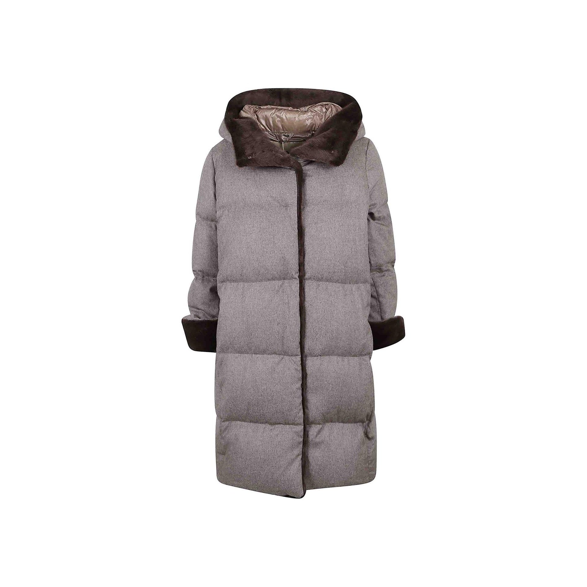 HERNO Faux Fur Trim Padded Coat