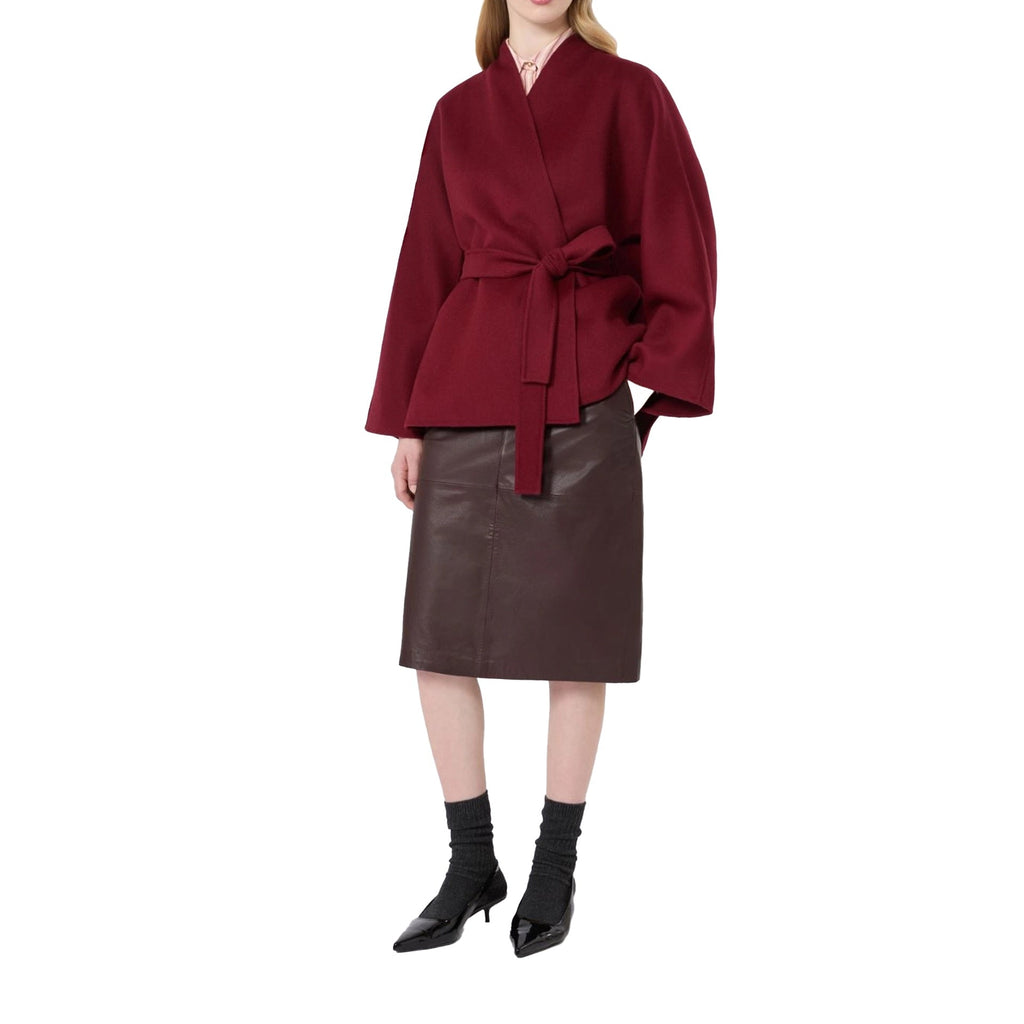 Max Mara Studio Timore Leather Pencil Skirt