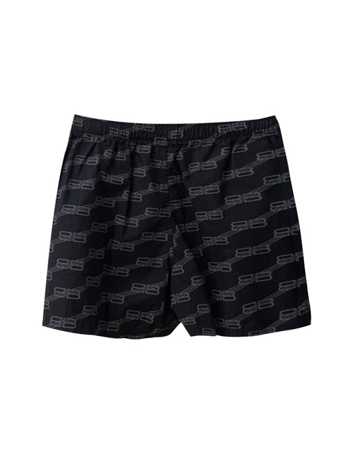Balenciaga Allover Logo Print Pyjama Shorts Black – Siebentaschen