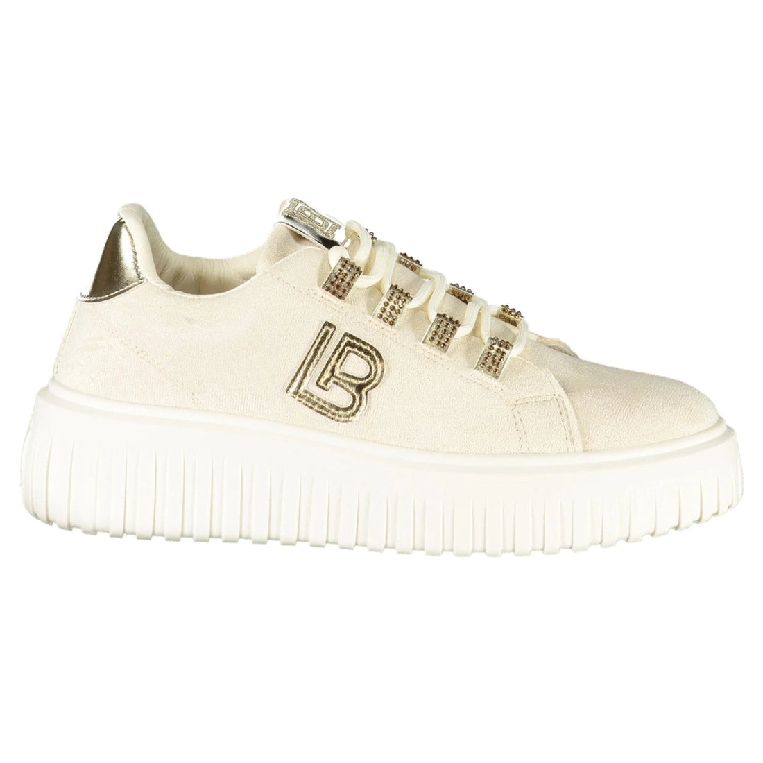 Beige Sports Shoes with Laces for Women