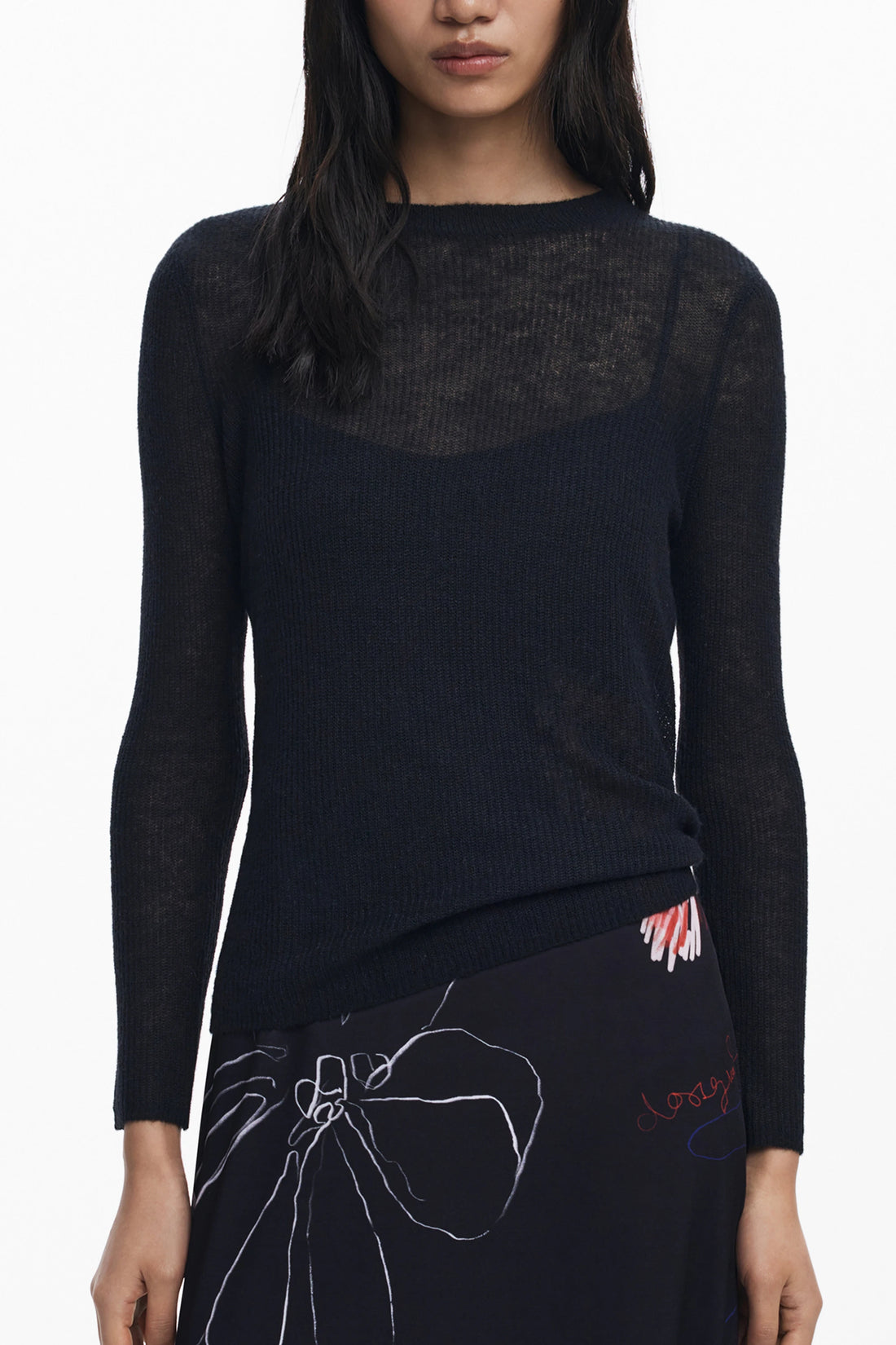 DESIGUAL WOMEN&#39;S LONG BLACK DRESS