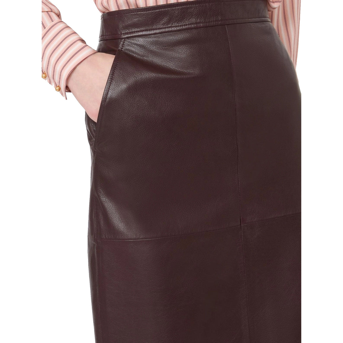 Max Mara Studio Timore Leather Pencil Skirt