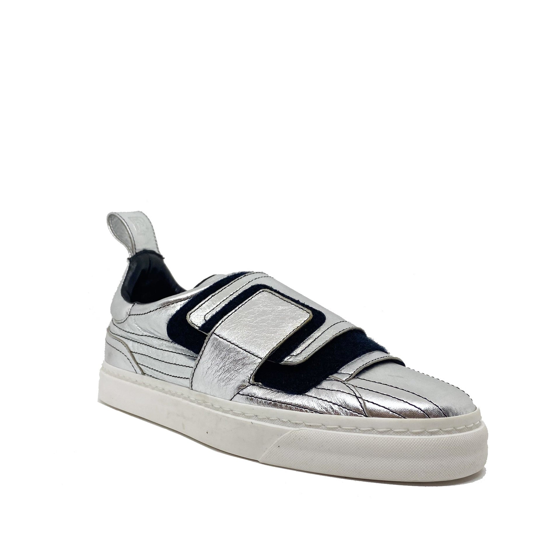 Paco Rabbane Crackled Metallic Leather Sneakers - WOMEN SHOES - PACO RABBANE - Tluxy New
