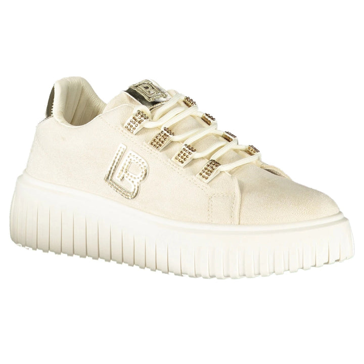 Beige Sports Shoes with Laces for Women