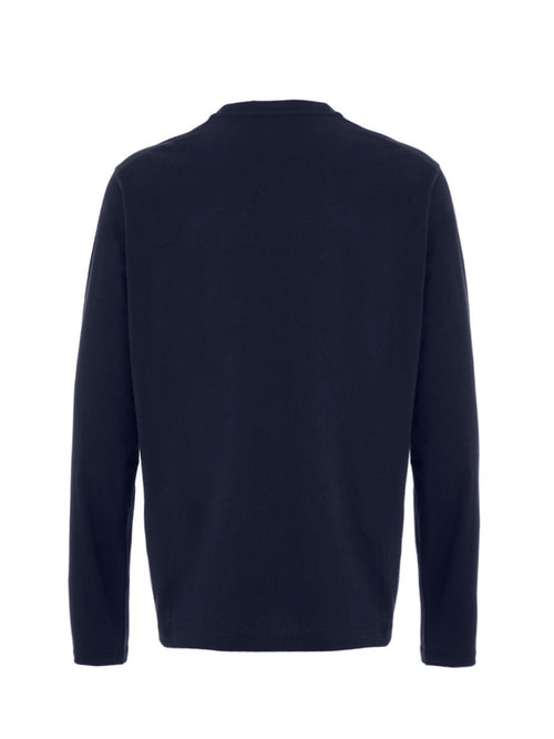Jil Sander Blue Long-Sleeve T-Shirt with Tone Embroidered Logo – Siebentaschen