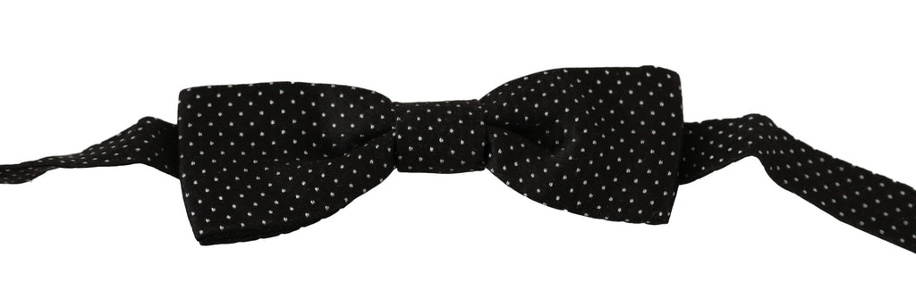 Dolce &amp; Gabbana – Elegante schwarze Seidenfliege mit Punkten