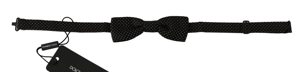Dolce &amp; Gabbana – Elegante schwarze Seidenfliege mit Punkten