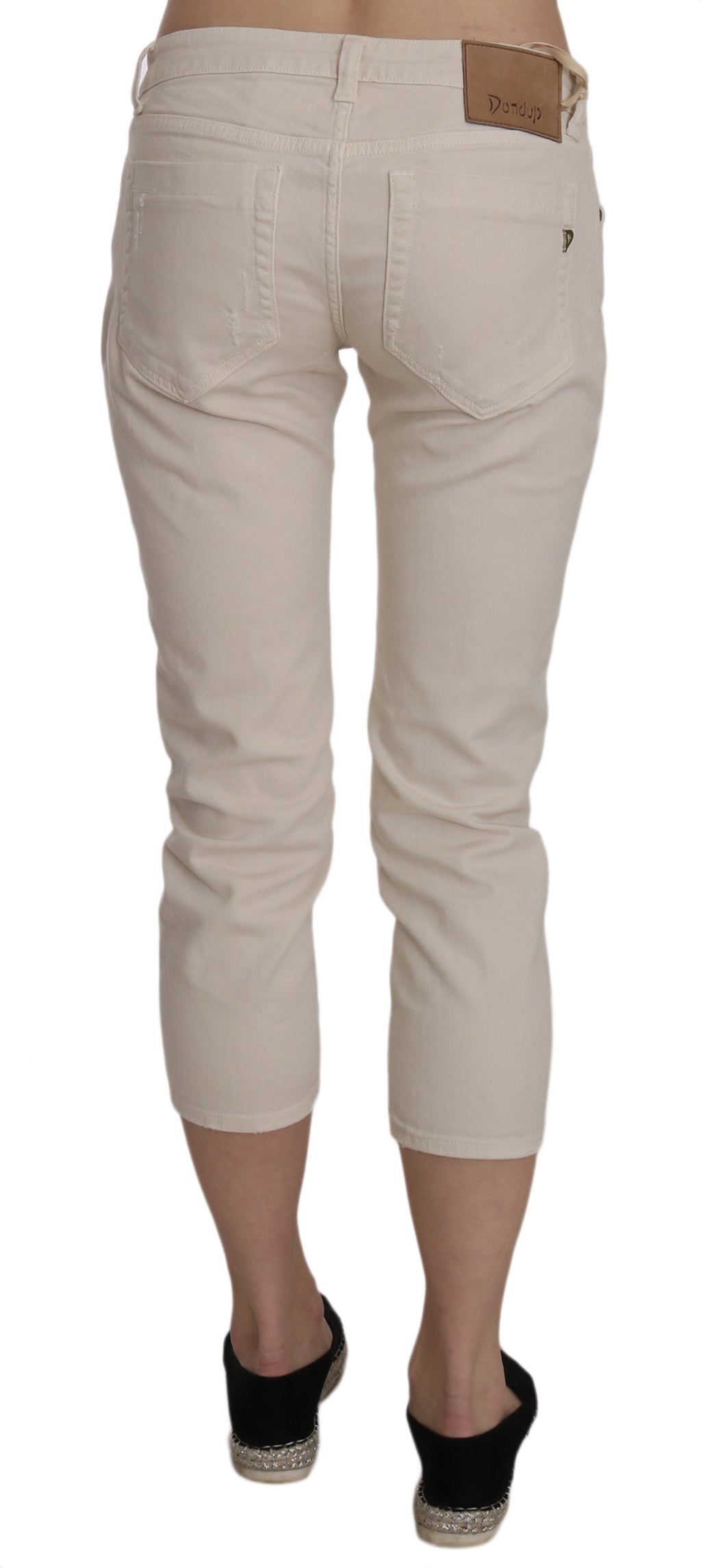 Pantalon capri skinny taille basse beige Dondup
