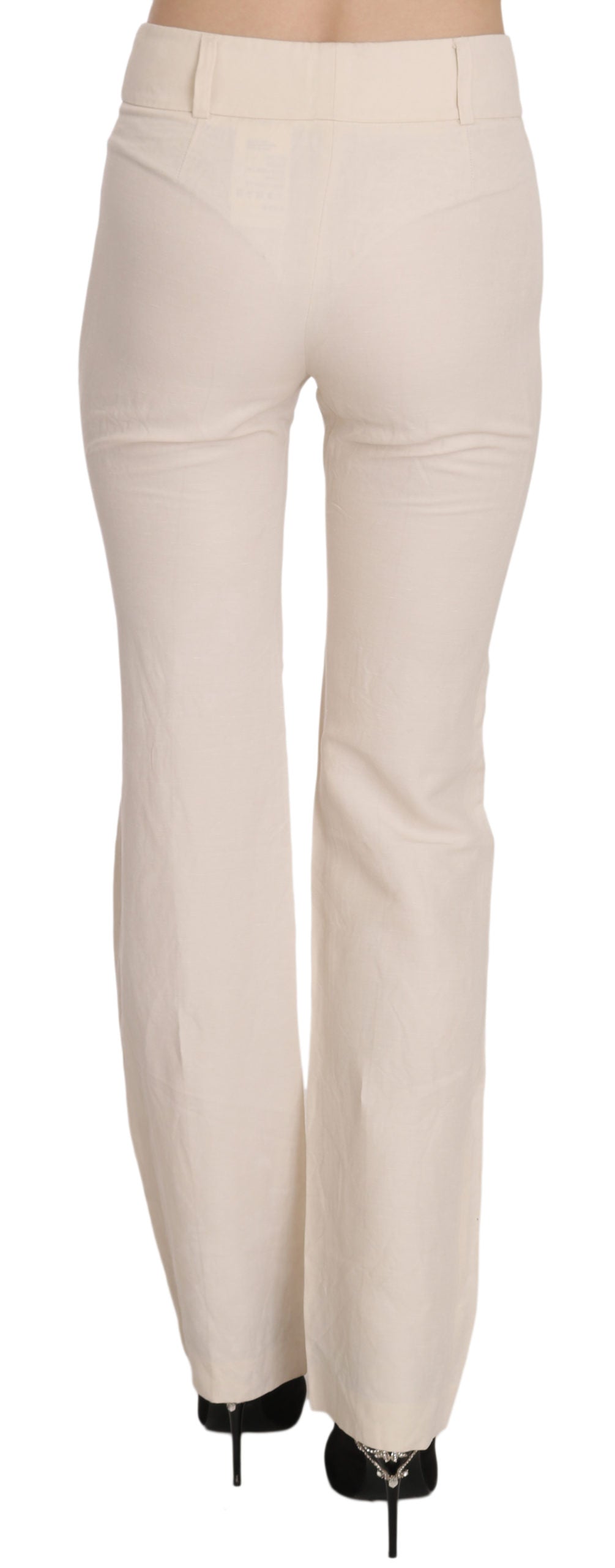 Pantalon évasé taille haute blanc LAUREL