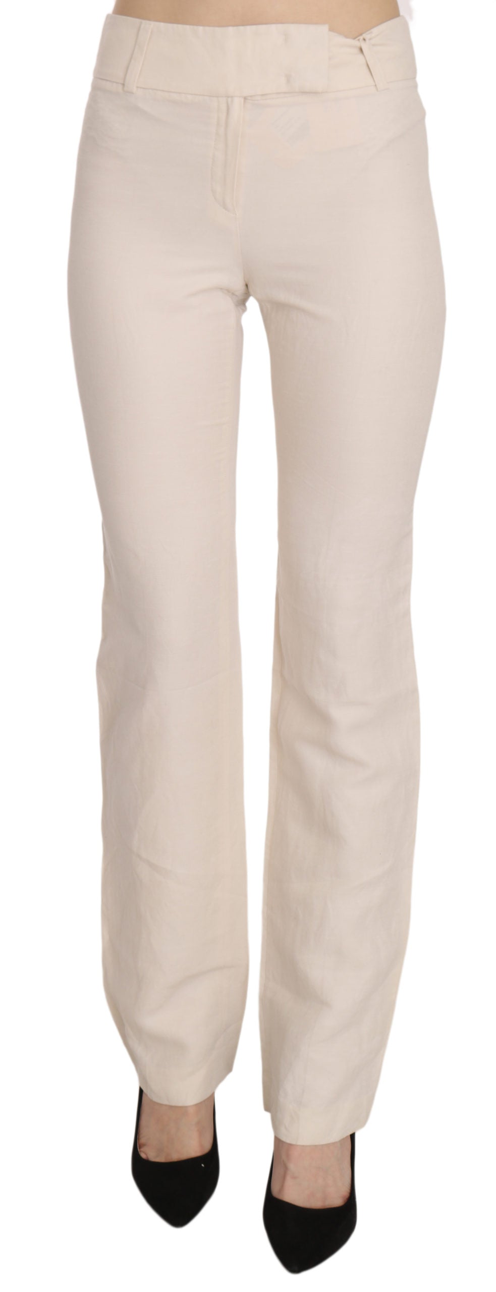 Pantalon évasé taille haute blanc LAUREL