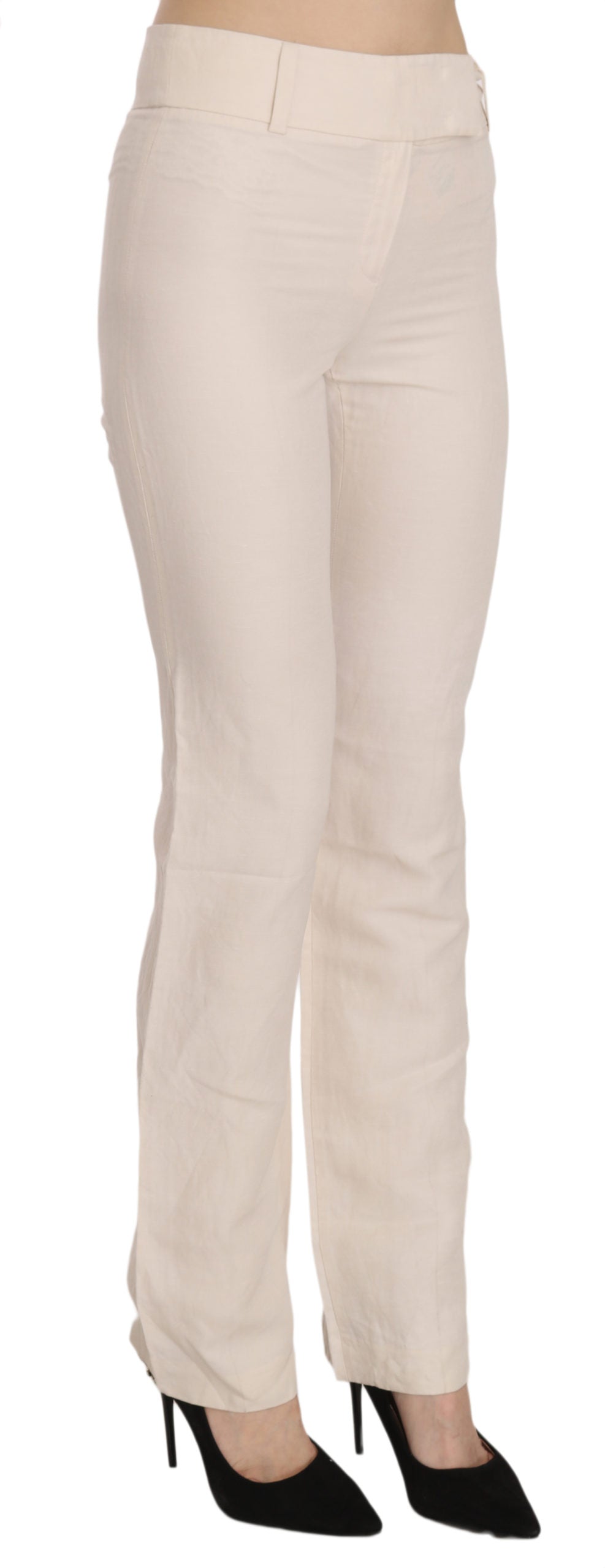 Pantalon évasé taille haute blanc LAUREL