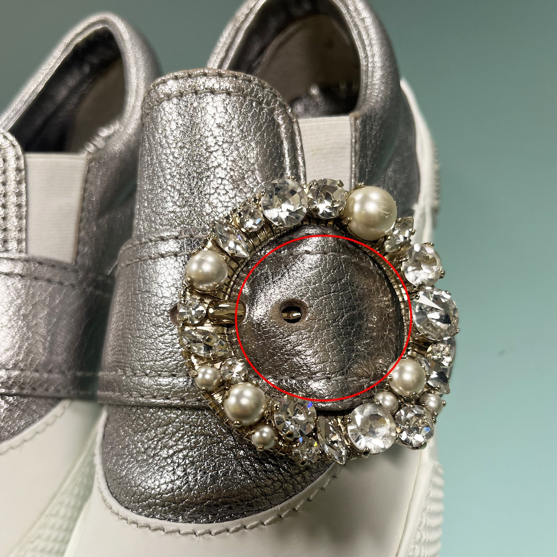 Miu Miu Leather Crystal Snekaers - WOMEN SHOES - MIU MIU - Tluxy New