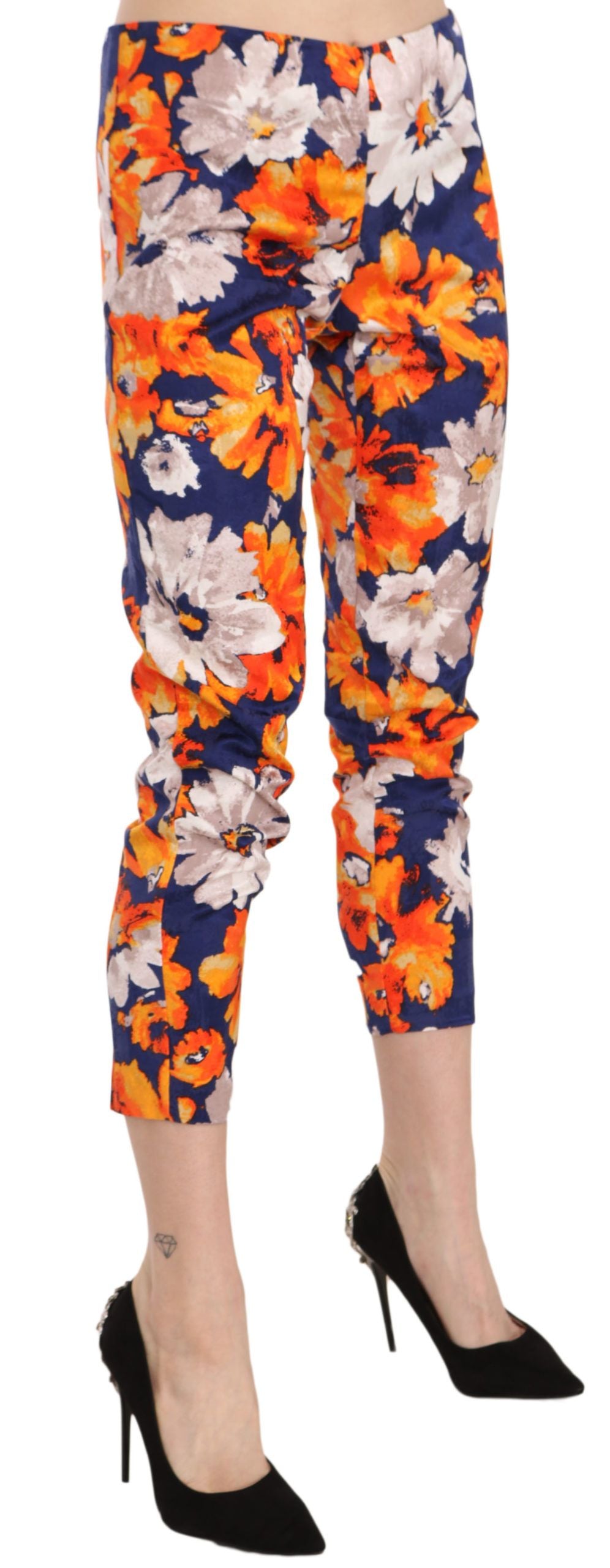 LANACAPRINA – Enge Hose mit mittelhohem Bund und Blumenmuster