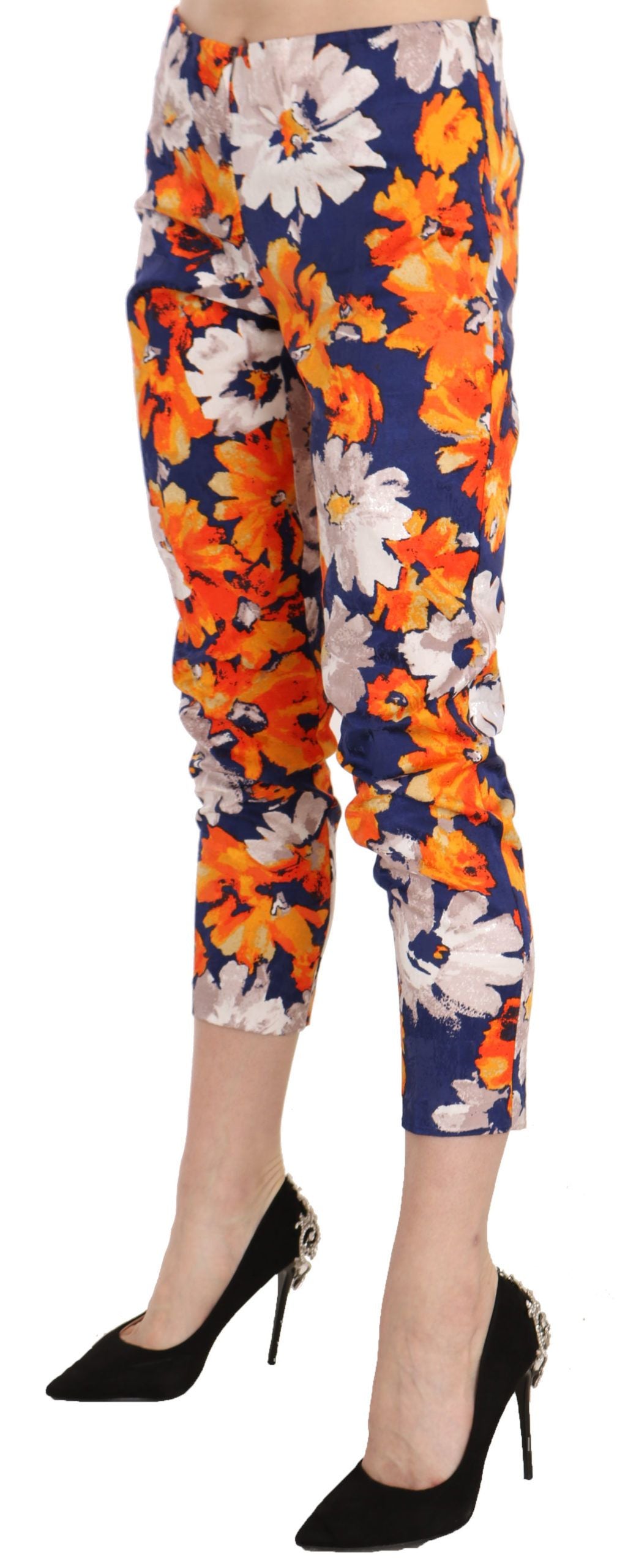Pantalon skinny taille moyenne à imprimé floral LANACAPRINA
