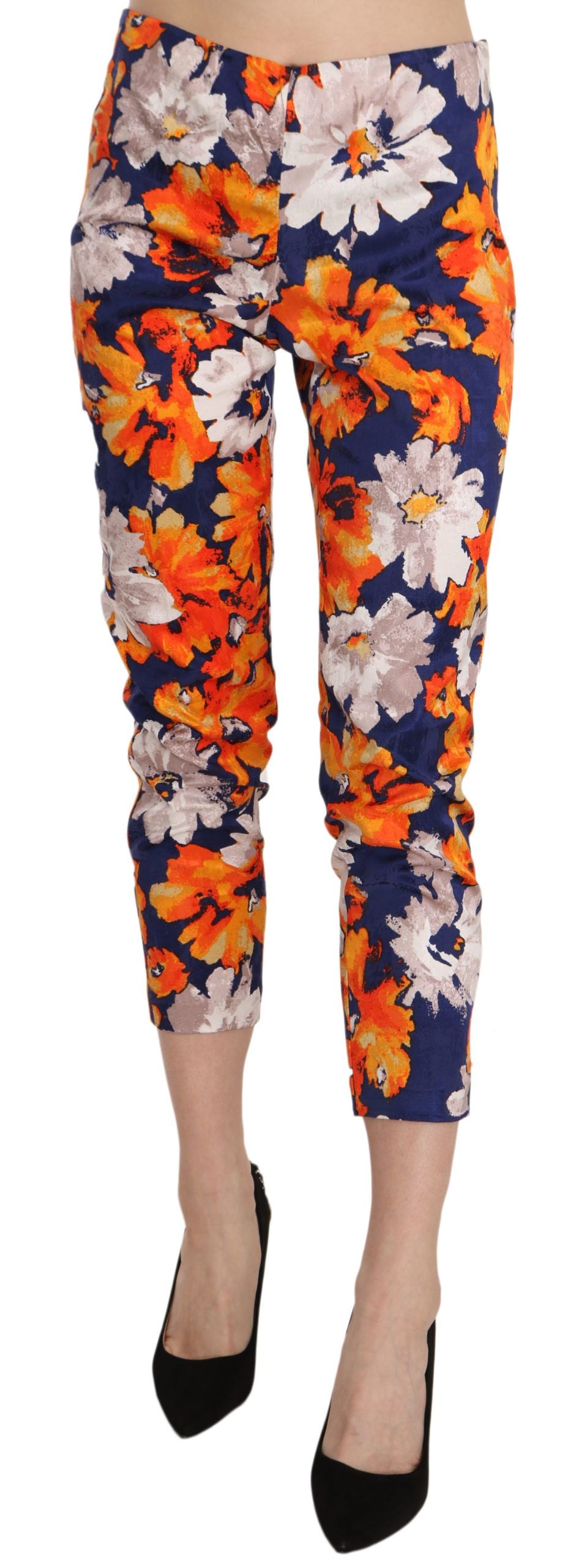 LANACAPRINA – Enge Hose mit mittelhohem Bund und Blumenmuster
