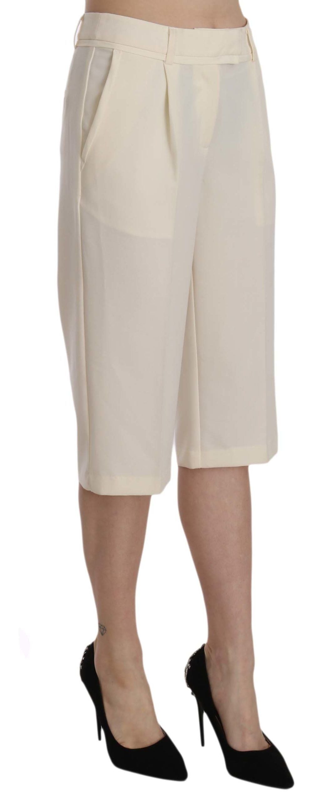 Pantalon court droit élégant Silvian Heach couleur crème