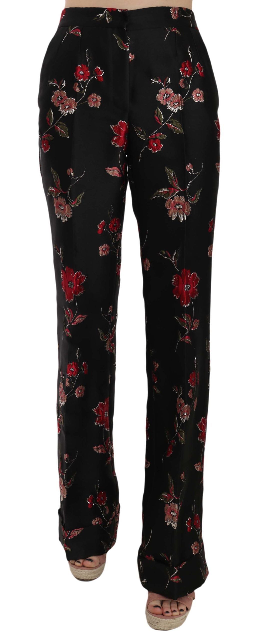 Pantalon bootcut élégant à imprimé floral Dolce &amp; Gabbana