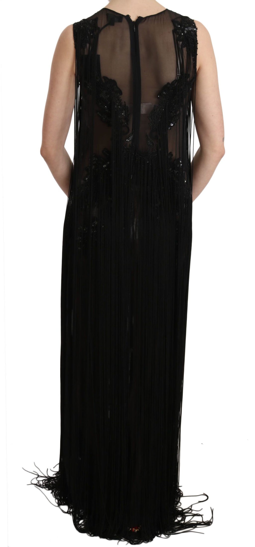 Robe longue élégante à paillettes transparentes de John Richmond