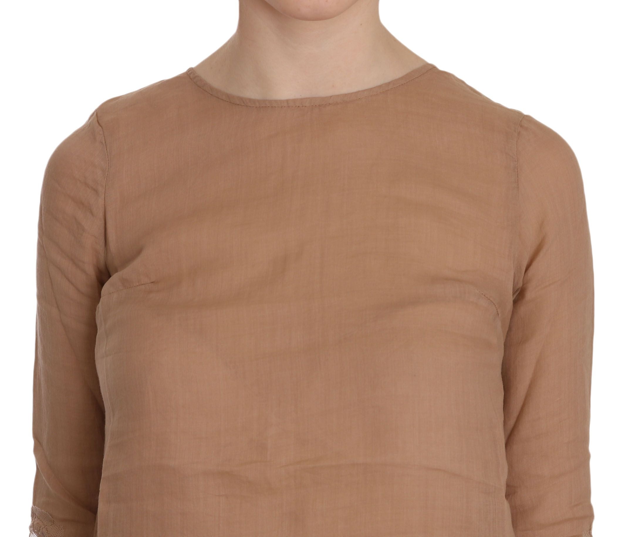 Robe courte droite élégante marron PINK MEMORIES