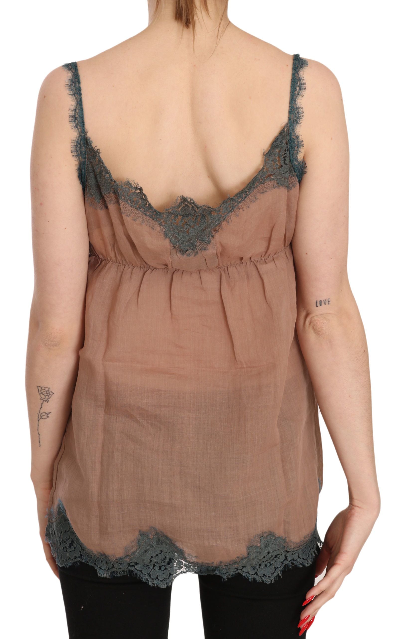 PINK MEMORIES Elegantes Spaghettiträger-Spitzentop