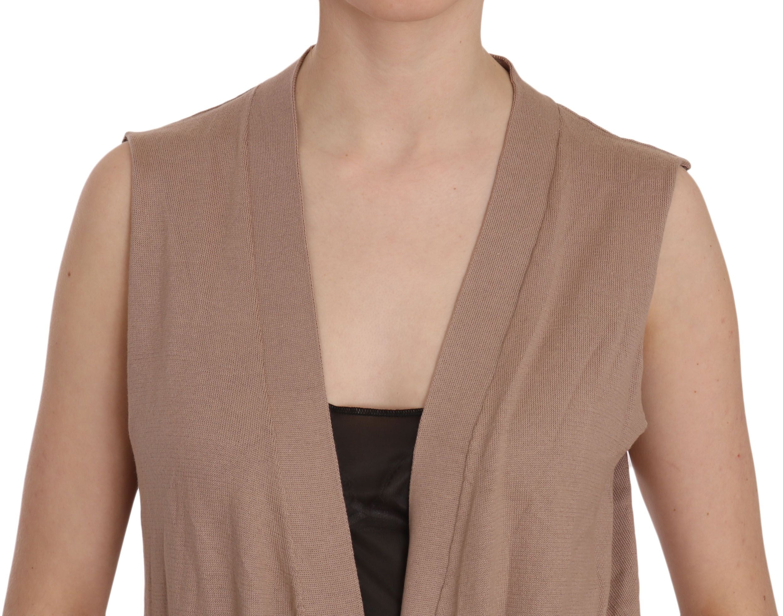 Gilet chic sans manches en coton PINK MEMORIES - Marron élégant