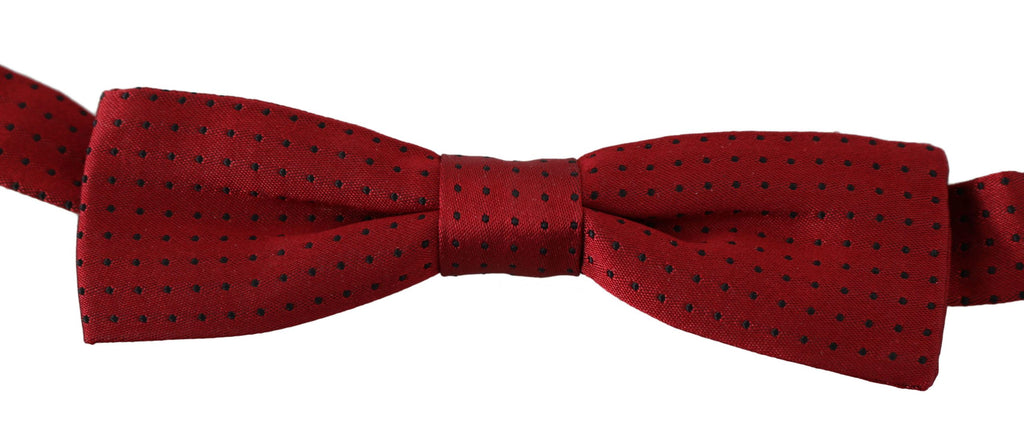 Dolce &amp; Gabbana Elegante rot gepunktete Seidenfliege