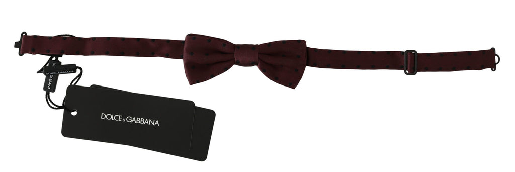 Dolce &amp; Gabbana – Elegante, lila gepunktete Seidenfliege