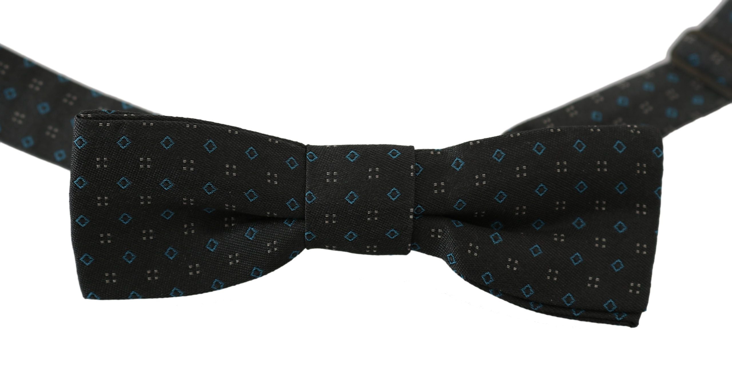 Dolce &amp; Gabbana – Elegante Fliege aus grauer Seide mit Muster