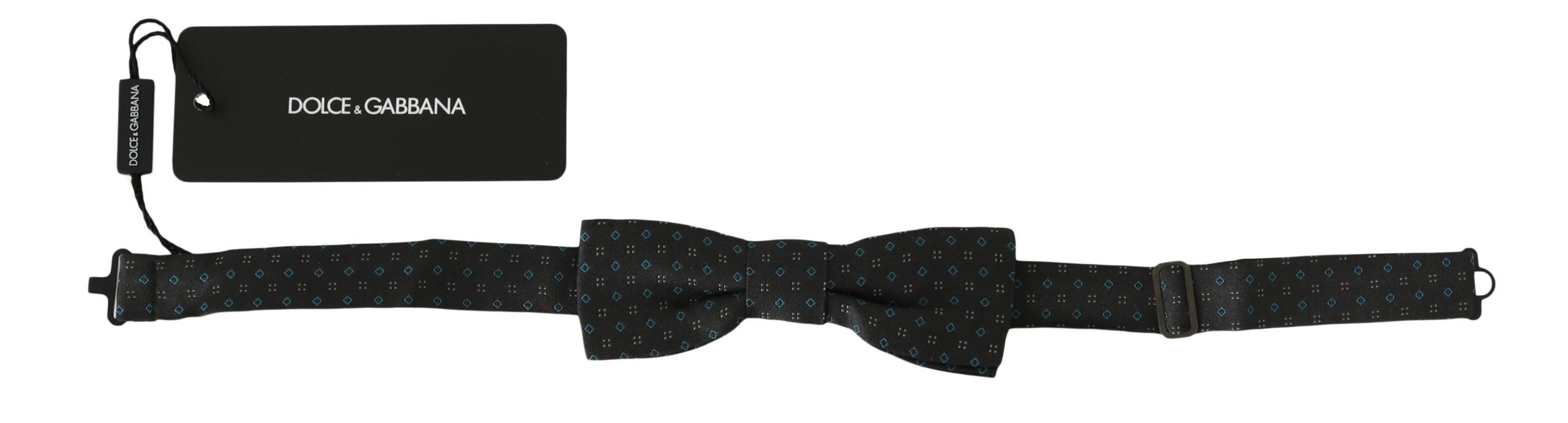 Dolce &amp; Gabbana – Elegante Fliege aus grauer Seide mit Muster