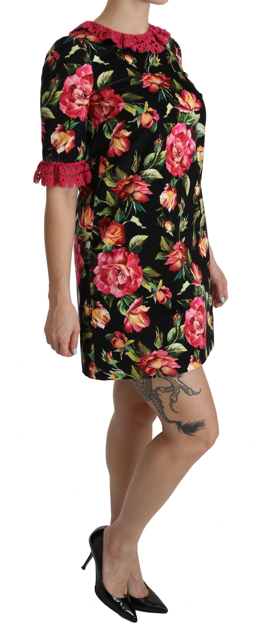 Dolce &amp; Gabbana - Robe courte trapèze élégante en dentelle florale