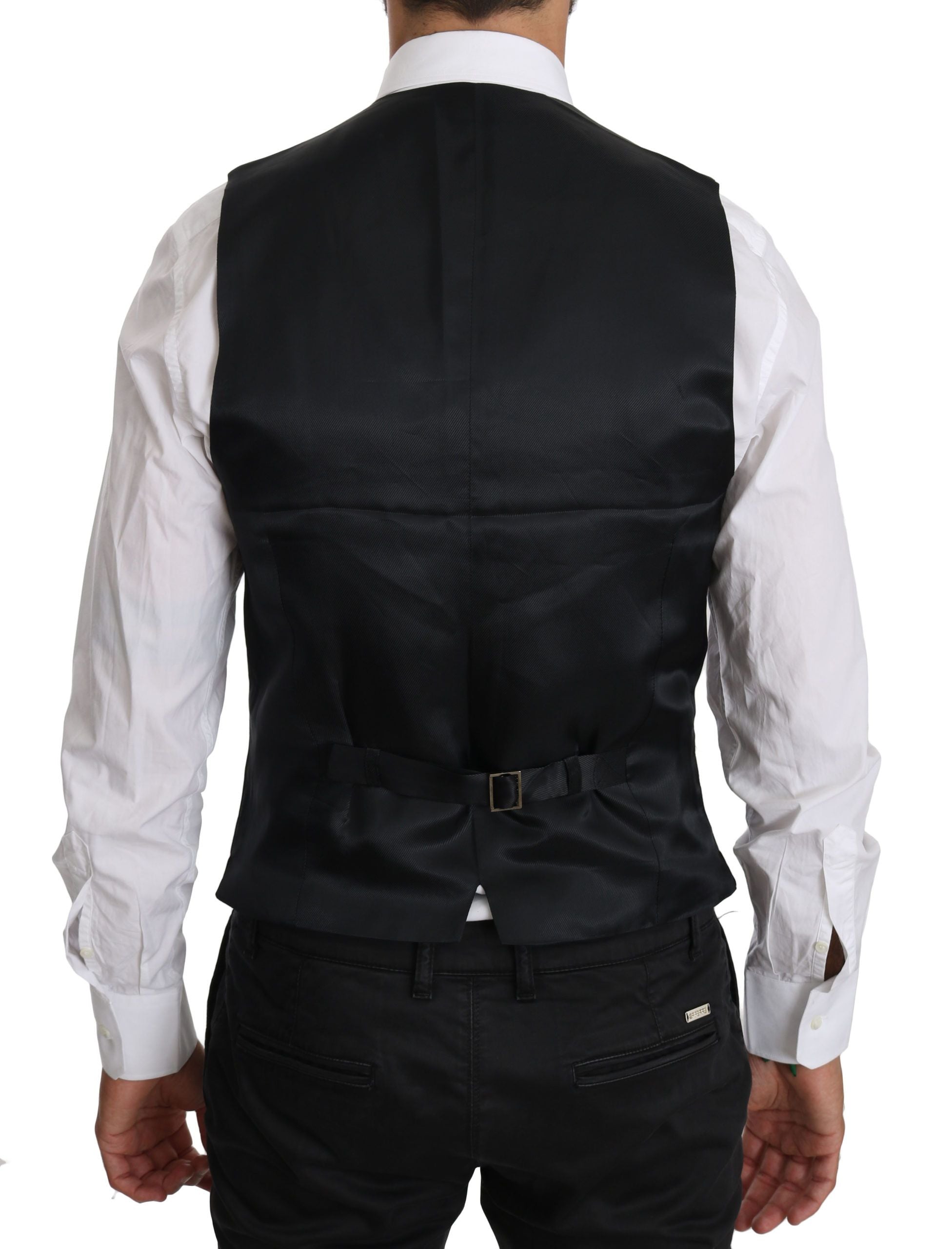 Gilet élégant en laine mélangée bleue de Dolce &amp; Gabbana