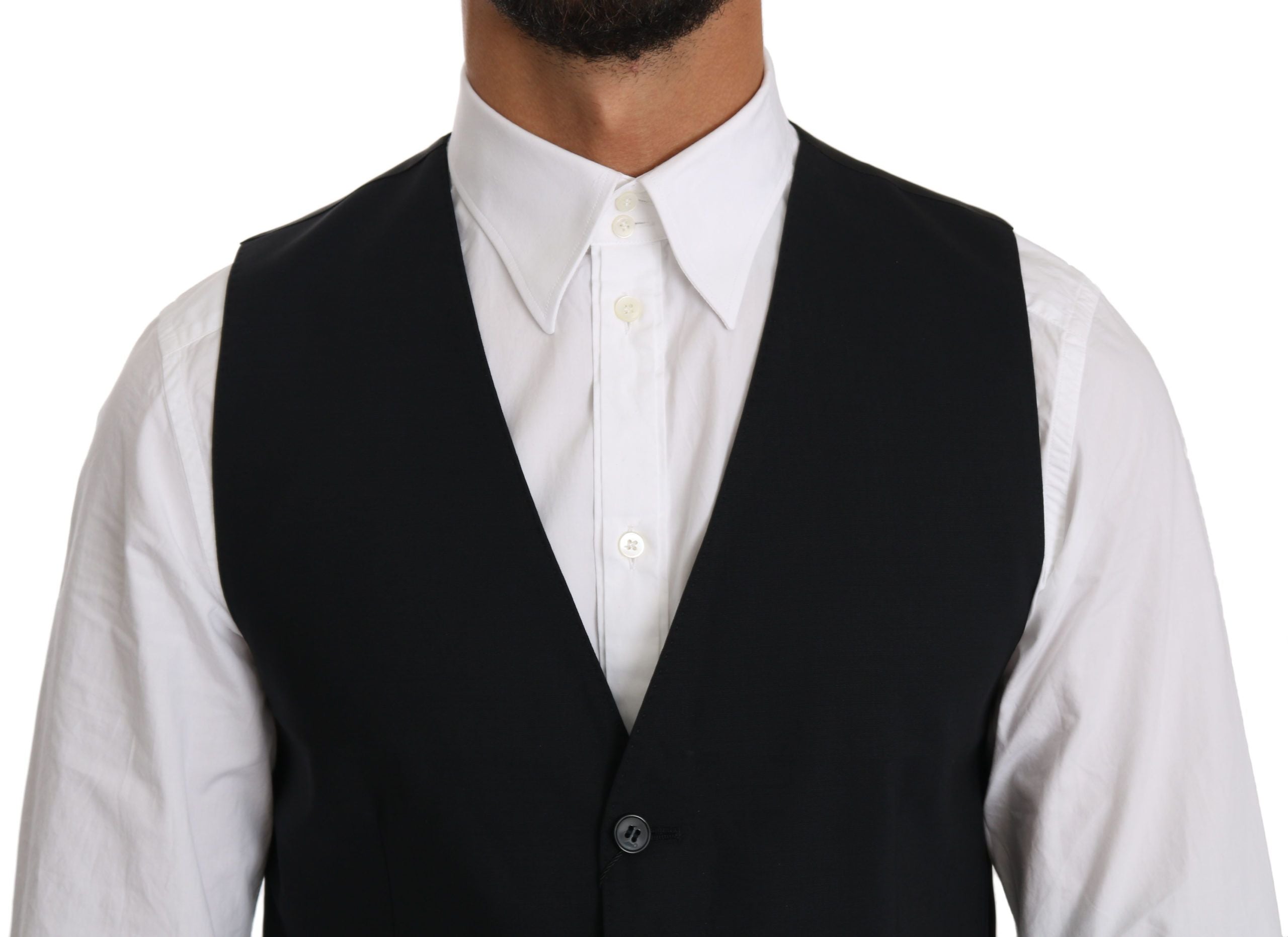 Gilet élégant en laine mélangée bleue de Dolce &amp; Gabbana
