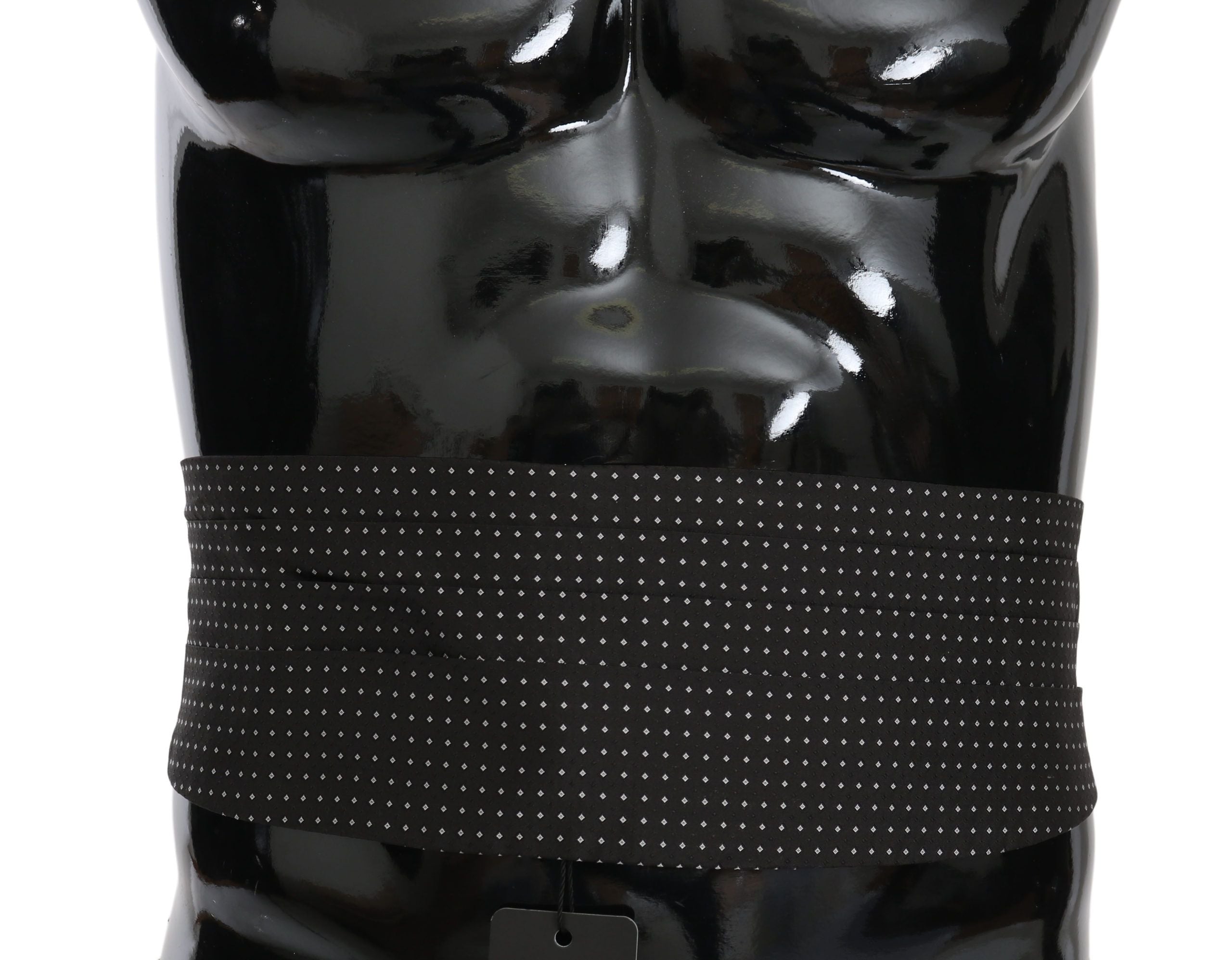 Dolce &amp; Gabbana Élégante ceinture de smoking en soie noire à pois