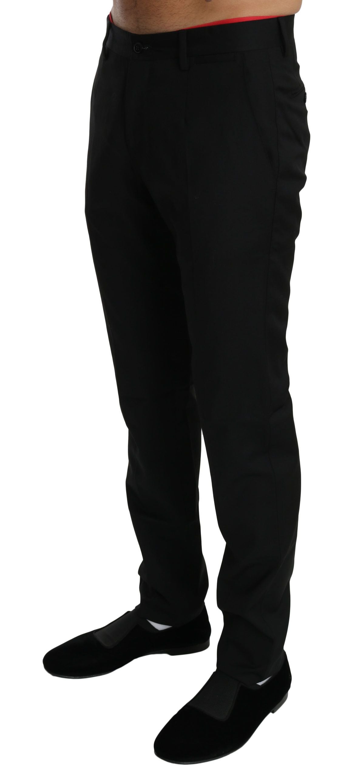 Dolce &amp; Gabbana Elegante schwarze Anzughose aus Wolle