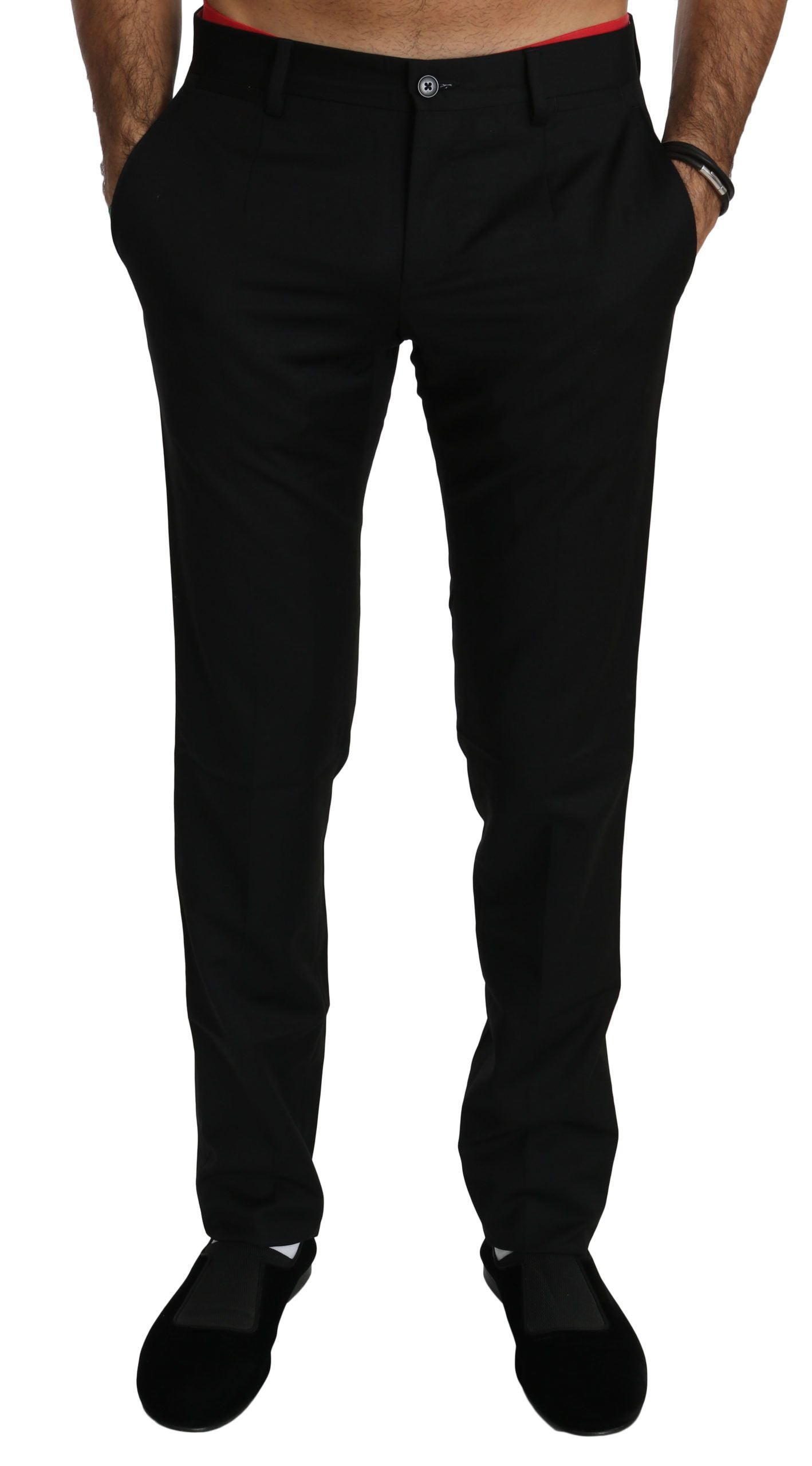 Dolce &amp; Gabbana Elegante schwarze Anzughose aus Wolle