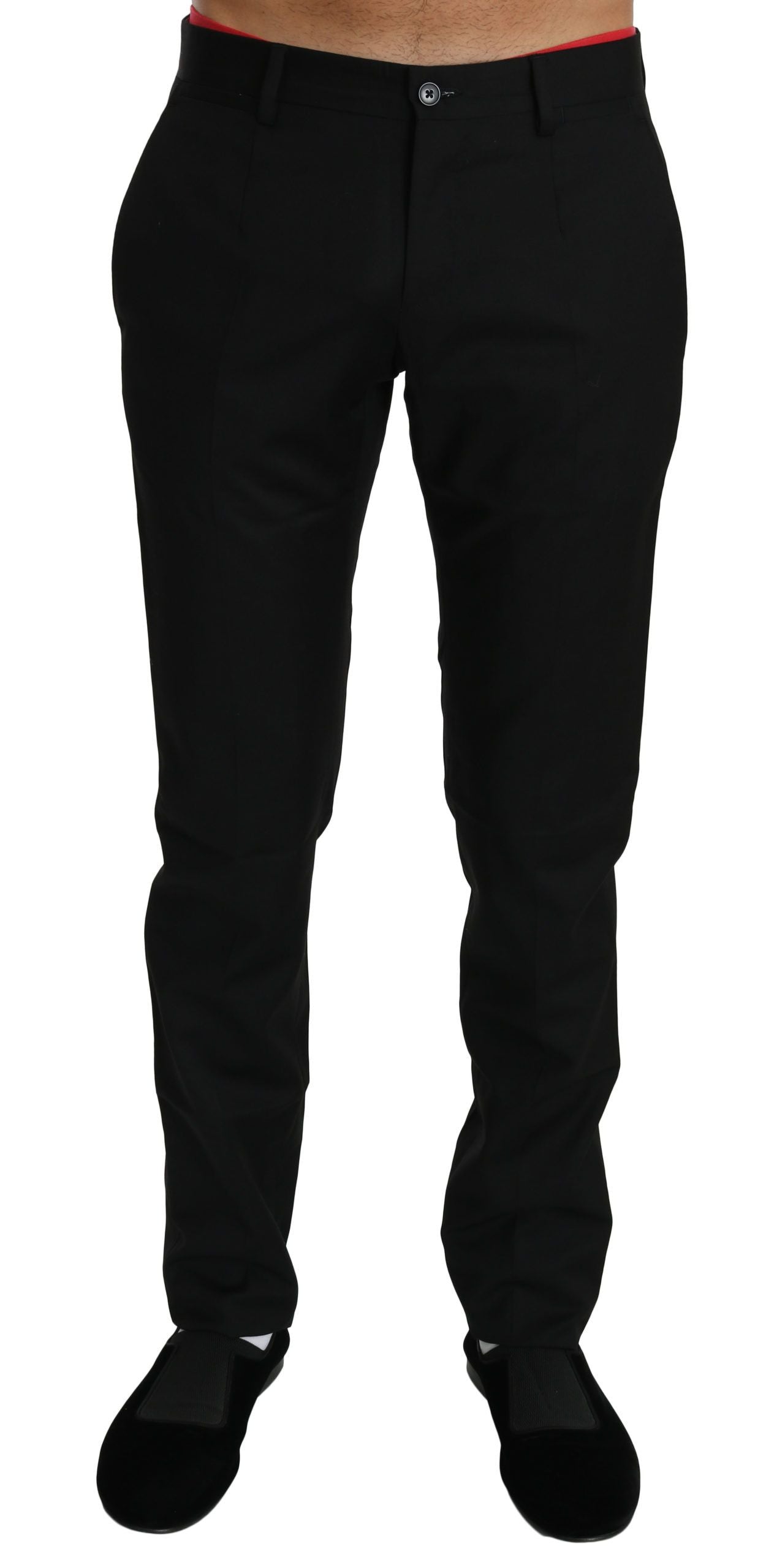 Dolce &amp; Gabbana Elegante schwarze Anzughose aus Wolle
