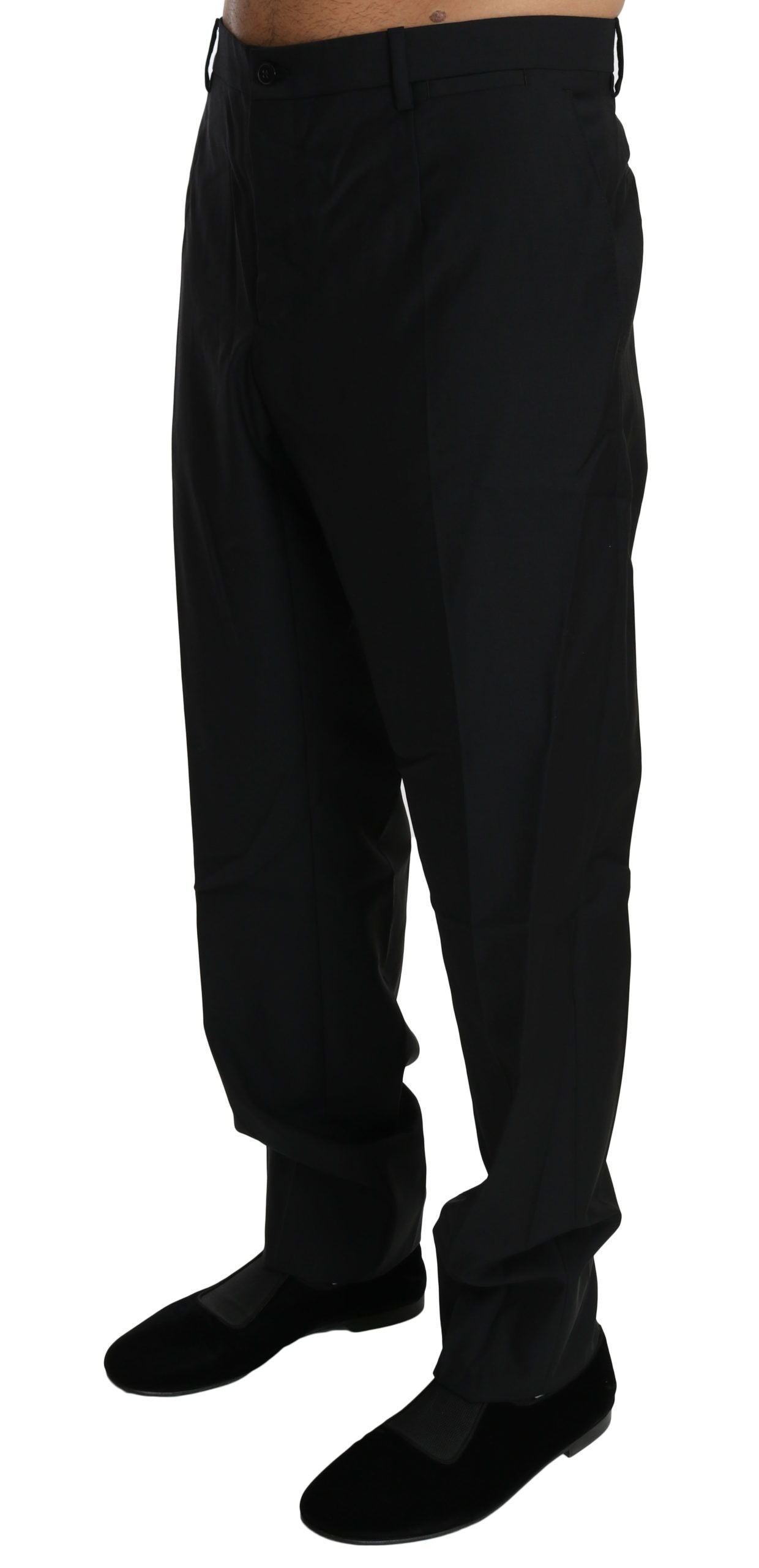 Dolce &amp; Gabbana Elegante schwarze Anzughose aus Schurwolle